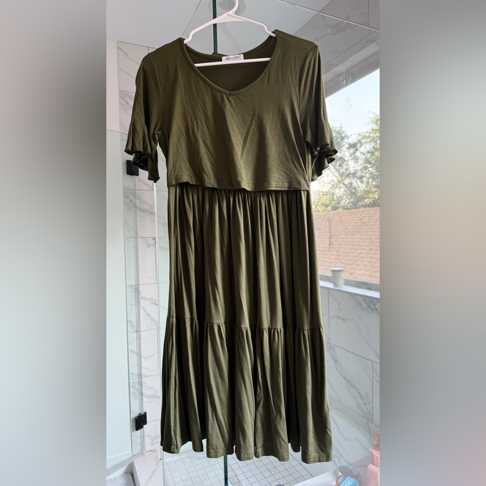 Maternity Olive Green Dress